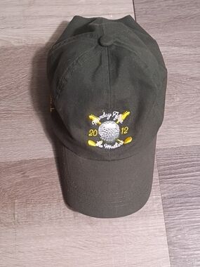 MV Sport Olive Hat with Yellow and‎ White Golf Embroidery